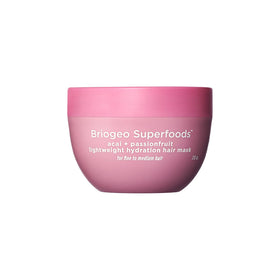Briogeo front jar packaging showing product name and size, clear travel-friendly benefit