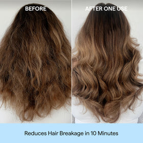 Briogeo applying mask to mid-lengths and ends for targeted hydration and repair