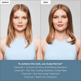 Briogeo mask being applied to scalp in shower for cooling relief