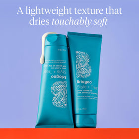 briogeo applying cream to damp wavy hair for frizz control