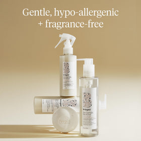 Briogeo bar being used on forearm demonstrating gentle body wash performance