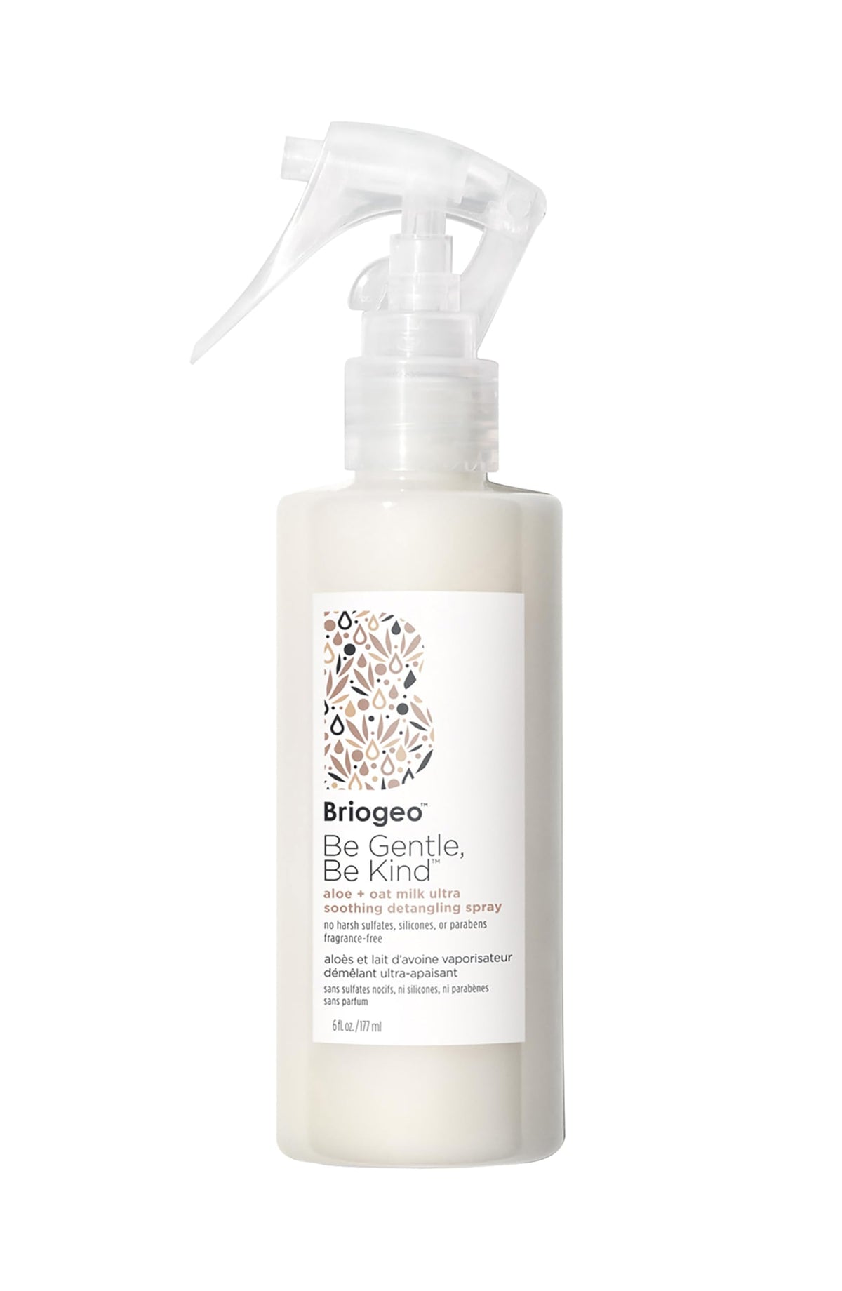 Briogeo front packaging showing bottle and label benefit for gentle detangling