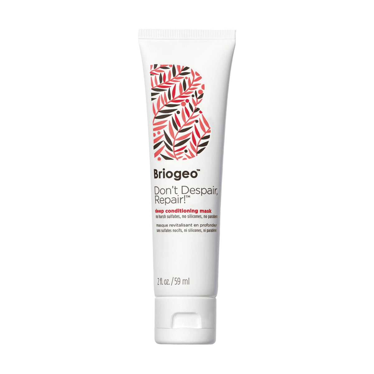 Briogeo front packaging of the 2 oz deep conditioning mask showing product benefit