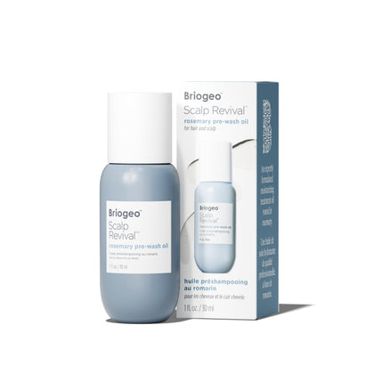 Briogeo front packaging showing bottle and label, communicates targeted relief