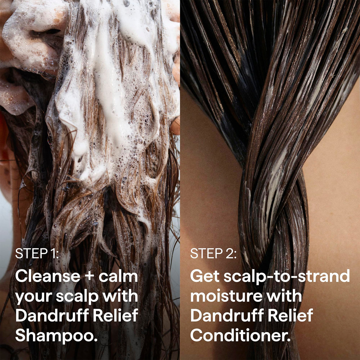 In-shower application of Briogeo conditioner showing ease of use and rinse-out