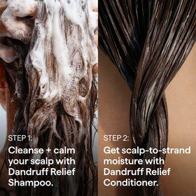 In-shower application of Briogeo conditioner showing ease of use and rinse-out