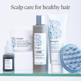 Briogeo label close-up displaying clean formula and ingredient transparency