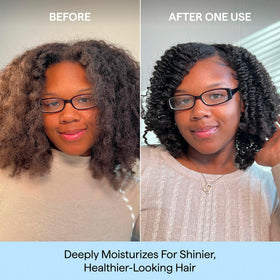 Briogeo shampoo texture on hand illustrating rich lather and moisturization