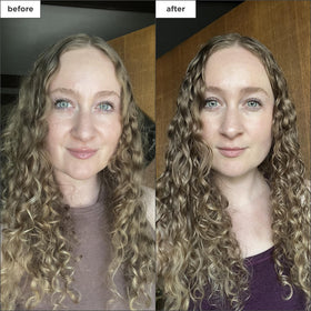 Briogeo applied to wavy hair demonstrating detangling and shine