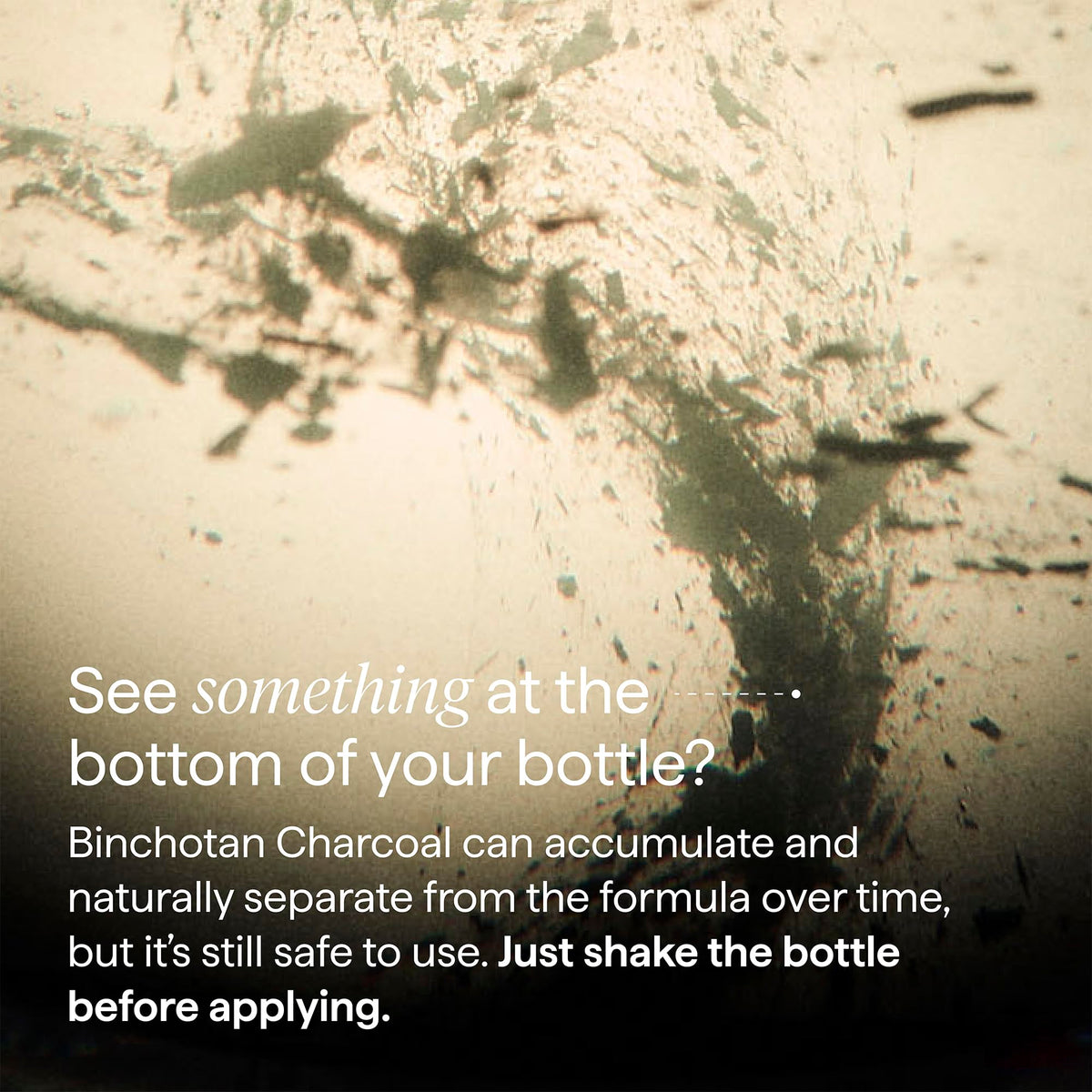 Briogeo bottle being shaken to illustrate charcoal mix and consistent performance