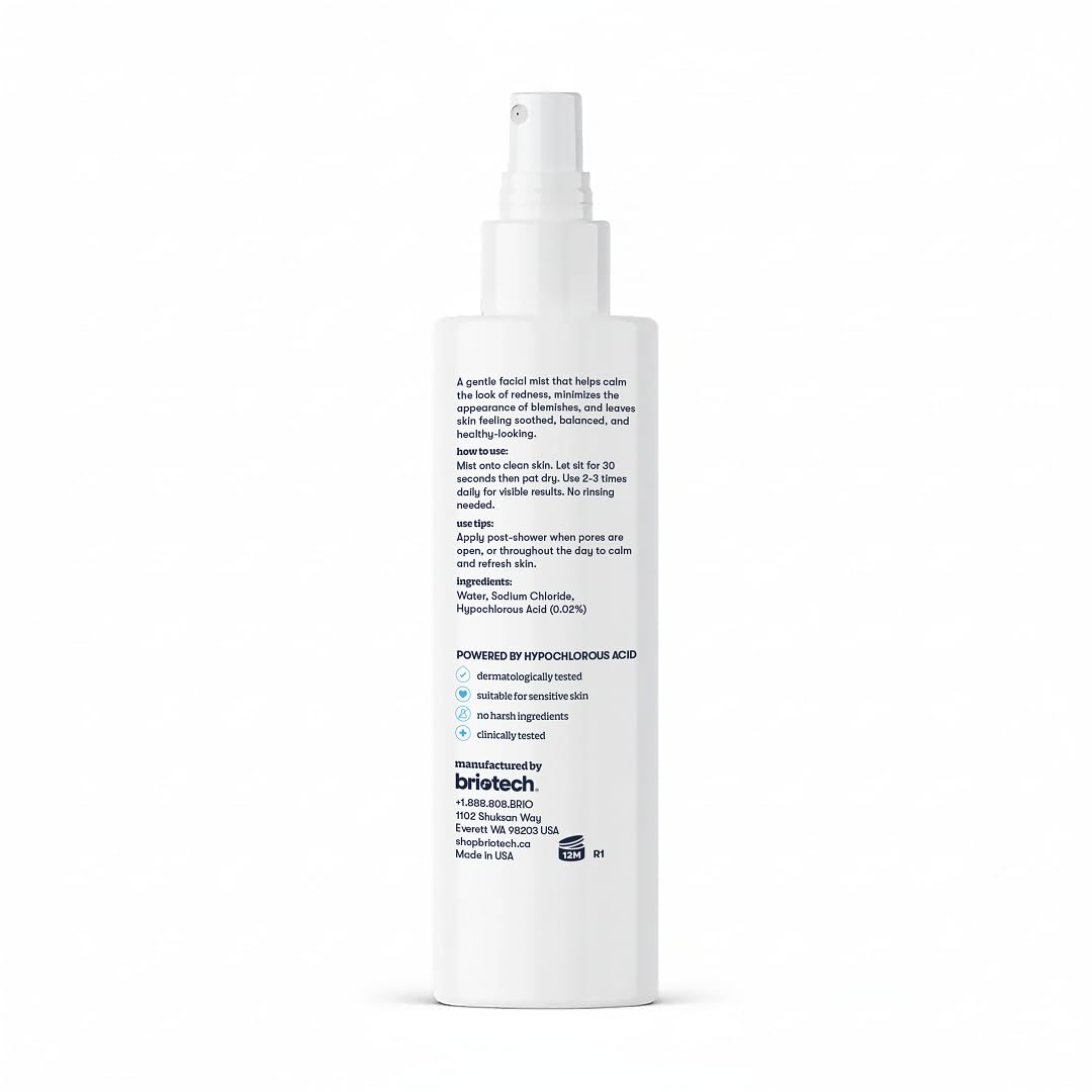 BRIOTECH Renew placed on bathroom shelf illustrating easy integration into skincare routines