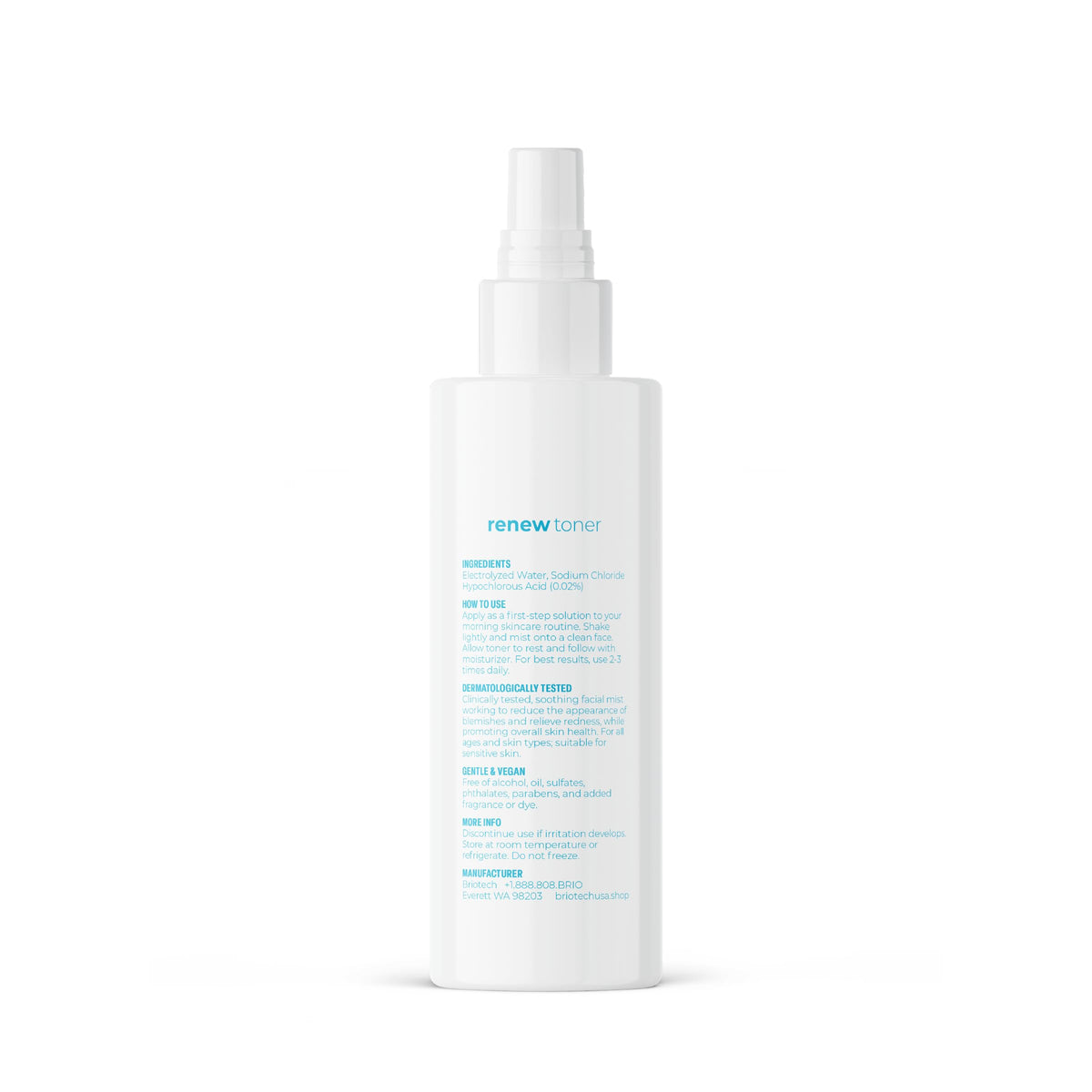BRIOTECH on bathroom shelf with skincare items for everyday regimen support