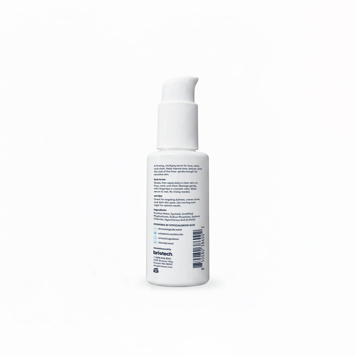 BRIOTECH serum on bathroom shelf in lifestyle setting for daily use