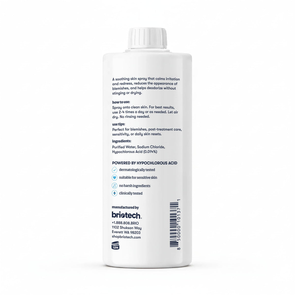 BRIOTECH size comparison in hand showing generous 32 fl oz refill for frequent use