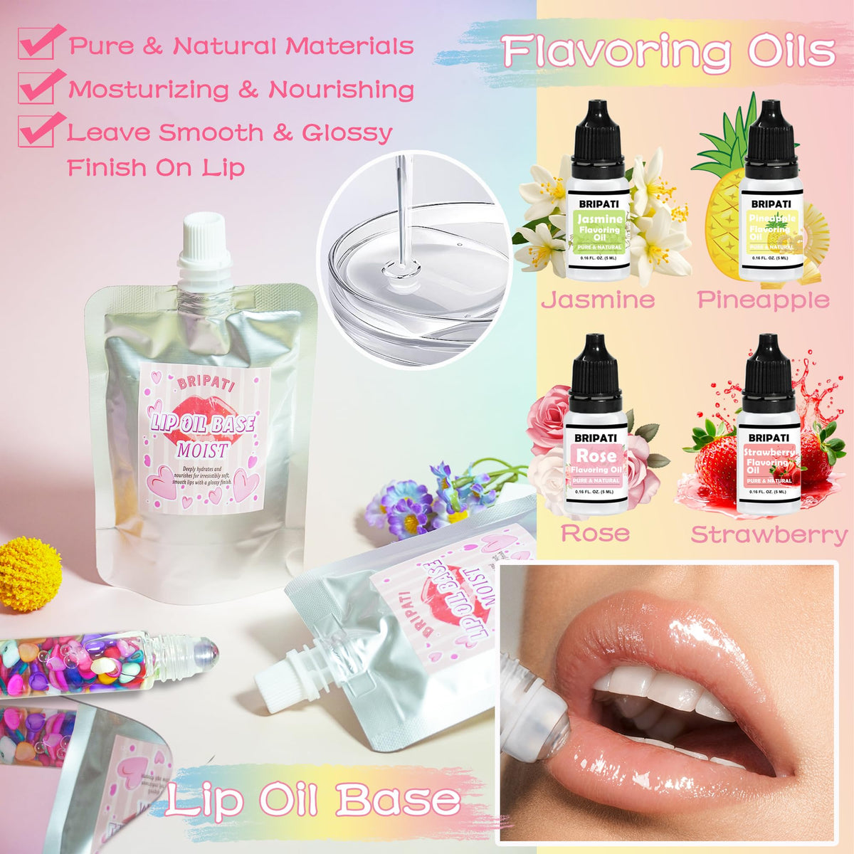 BRIPATI flavor oil drops demonstrating scent customization and variety