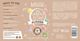 Brittanie's Thyme almond soap texture close-up highlighting creamy, moisturizing lather