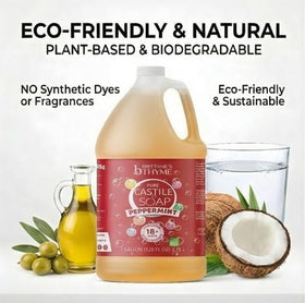 Brittanie's Thyme used at the sink washing dishes for effective grease-cutting and eco-friendly cleaning