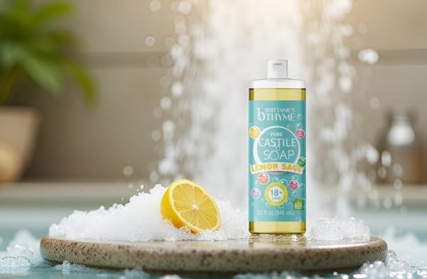 Brittanie's Thyme rich lather close-up demonstrating gentle cleansing
