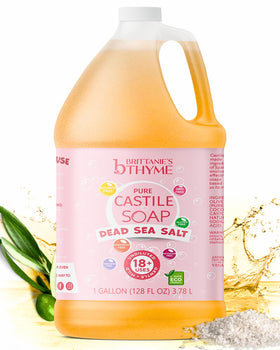 Brittanie's Thyme front label on one-gallon refill showing product name and details