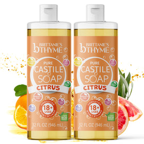Brittanie's Thyme front packaging citrus two-pack showing product and refill value