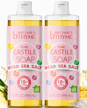 Brittanie's Thyme front packaging showing dead sea salt benefits