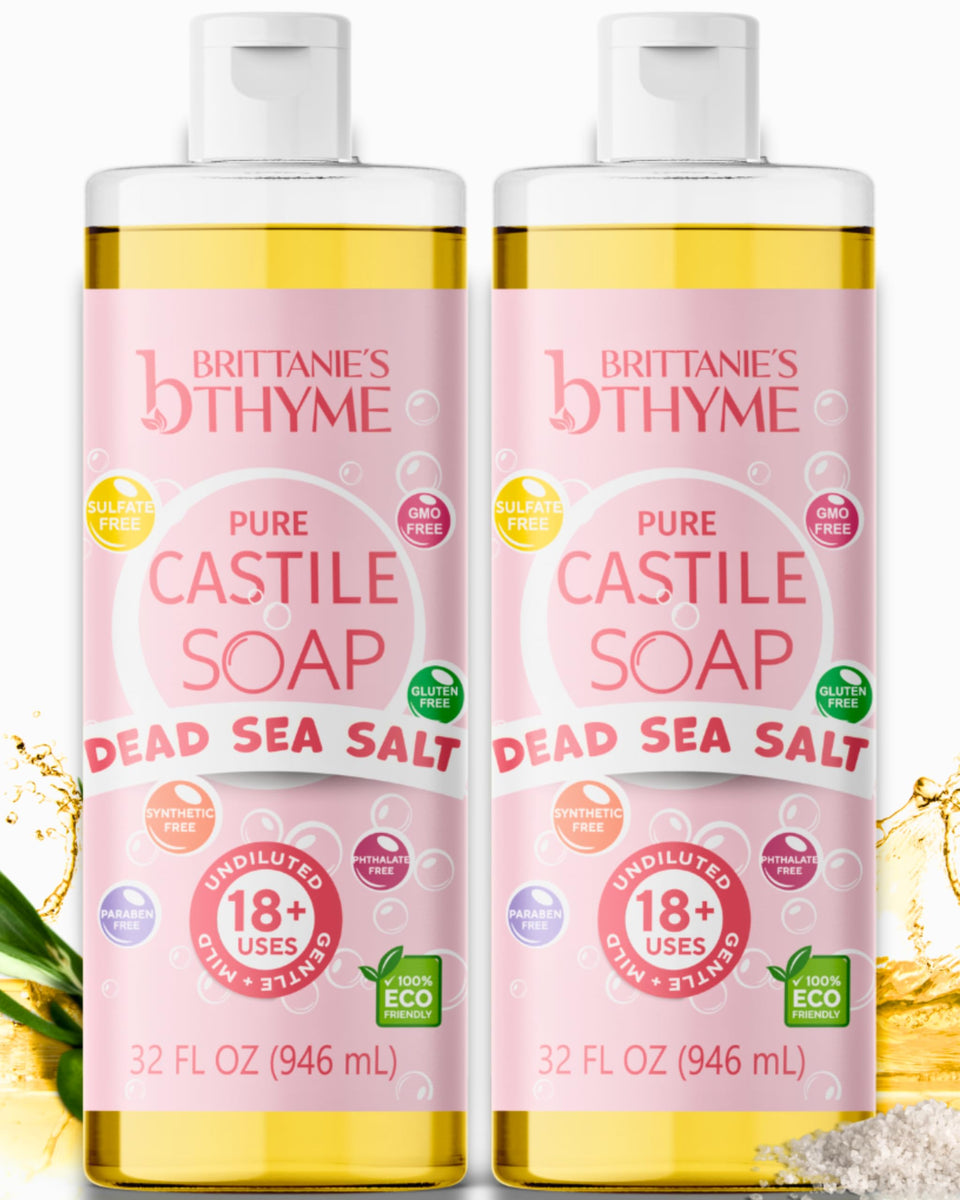 Brittanie's Thyme front packaging showing dead sea salt benefits