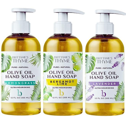 Brittanie's Thyme front packaging trio showing scent variety and refill convenience