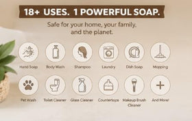 Brittanie's Thyme dispensed hand soap on palm for gentle daily cleansing