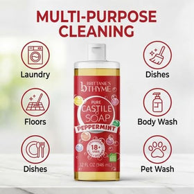 Brittanie's Thyme label detail with ingredient list and certifications for clear transparency