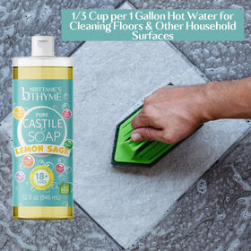 Brittanie's Thyme label close-up highlighting organic oils and ingredient transparency