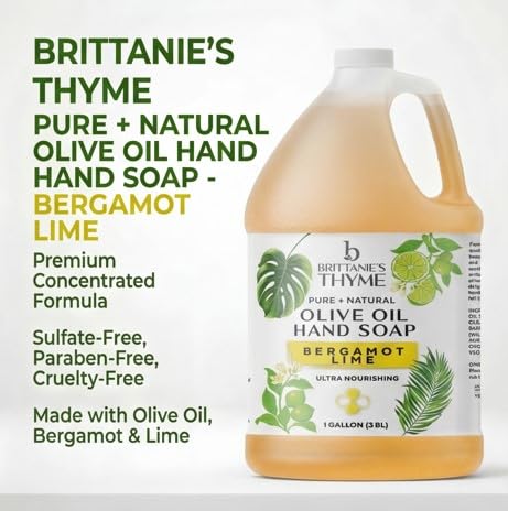 Brittanie's Thyme label close-up highlighting natural ingredients and benefits