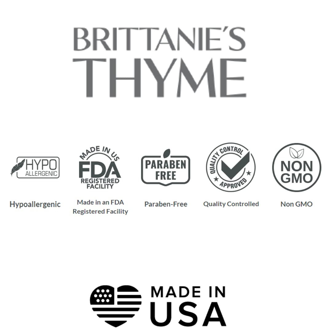 Brittanie's Thyme label close-up showing simple ingredients and product benefits