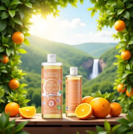 Brittanie's Thyme label ingredients and certifications highlighting natural organic oils