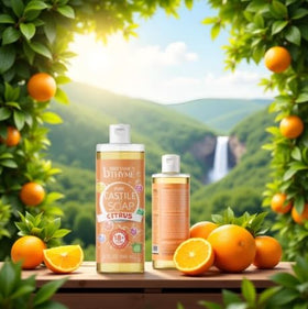 Brittanie's Thyme label ingredients and certifications highlighting natural organic oils