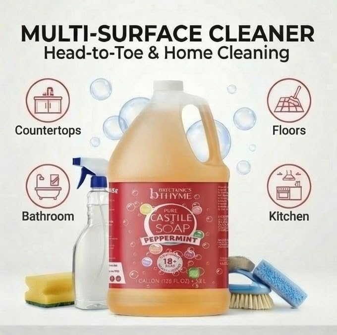 Brittanie's Thyme measured into laundry for stain-prep and low-waste washing