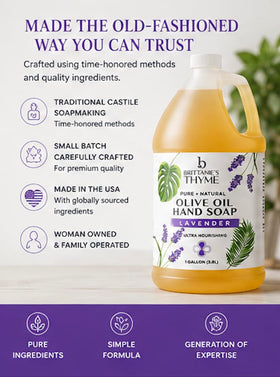 Brittanie's Thyme soap texture drop highlighting olive oil richness