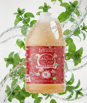Brittanie's Thyme soap being poured to show smooth liquid texture and concentrated value