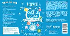 Brittanie's Thyme pouring refill into pump bottle for eco-friendly refill benefit