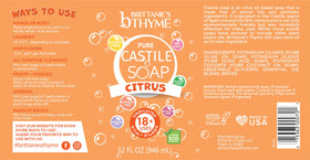 Brittanie's Thyme used in shower producing gentle lather for soft skin