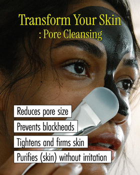 BRMUD after rinse skin close-up showing refined pores and calming effect benefit