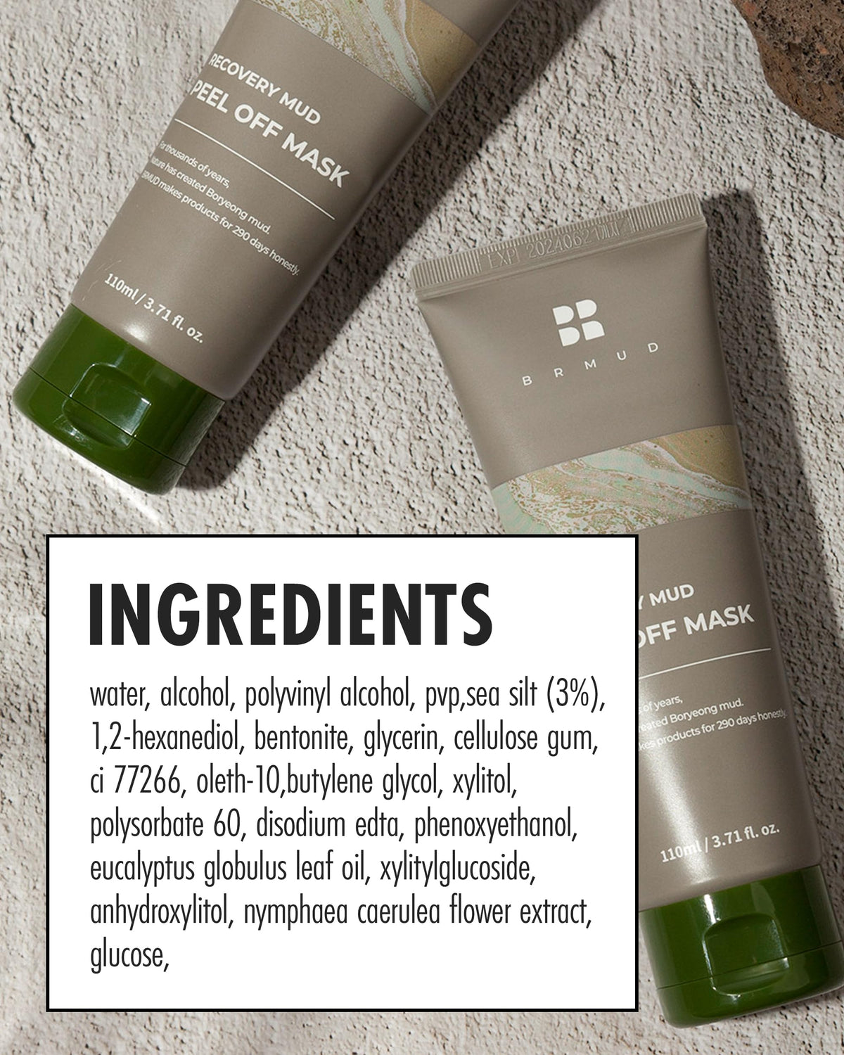 BRMUD on bathroom shelf in lifestyle shot suggesting spa-like routine and self-care benefit