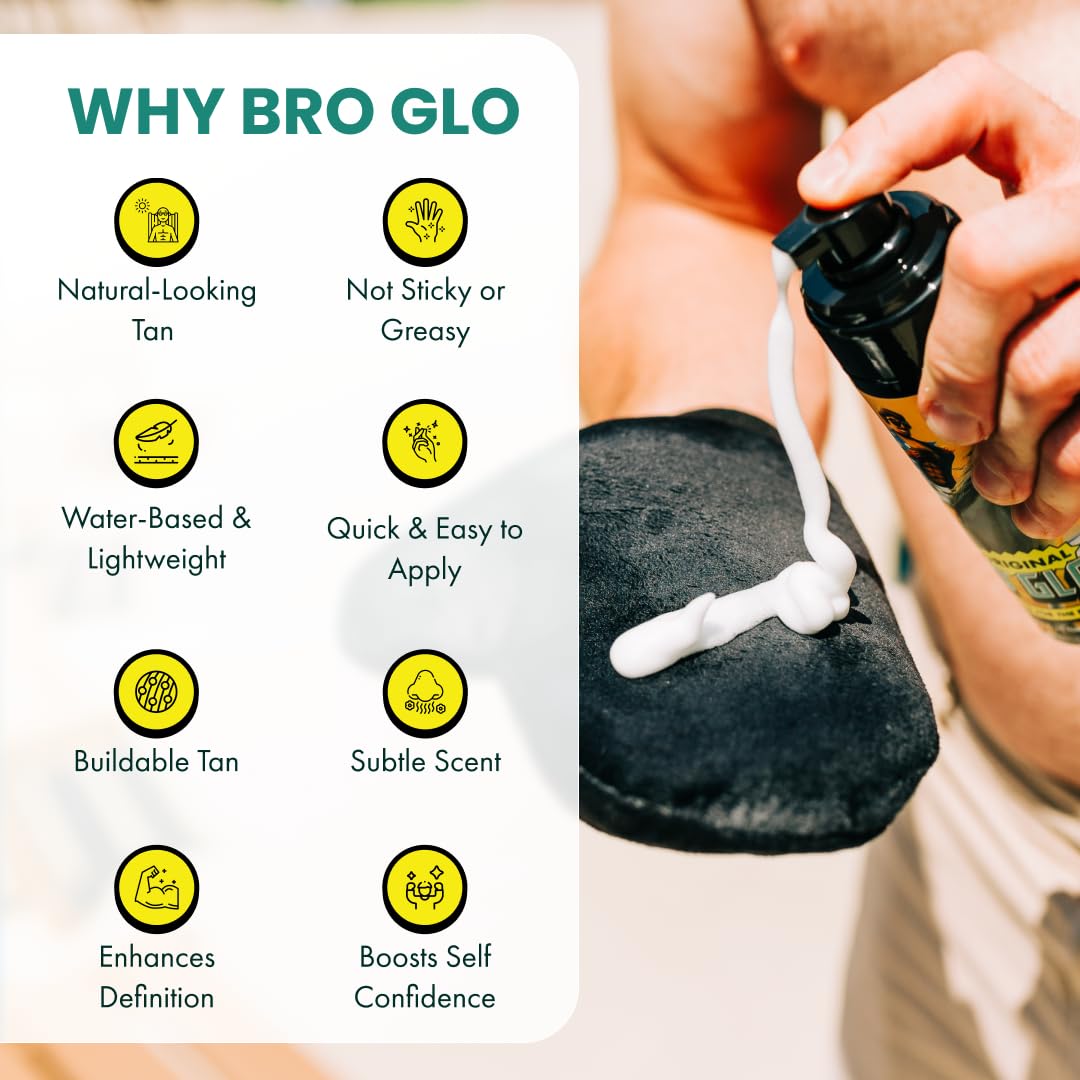 bro glo application on forearm showing even spread for streak-free bronze