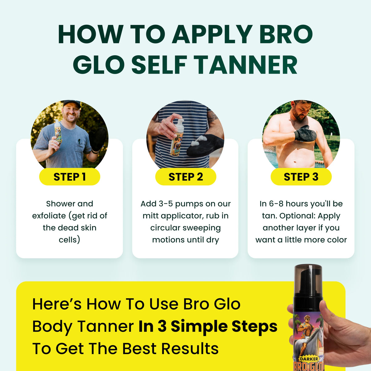 bro glo lifestyle shot chest and shoulders beach-ready bronze confidence
