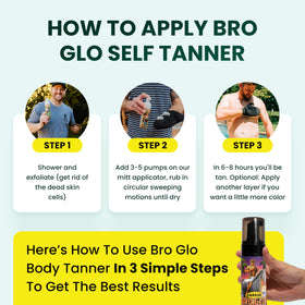 bro glo lifestyle shot chest and shoulders beach-ready bronze confidence