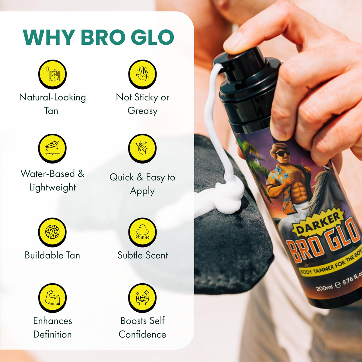 bro glo mousse texture close-up highlighting smooth, lightweight application