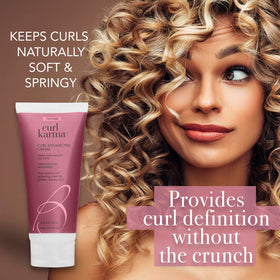 Brocato Curl Karma applied to wet hair demonstrating easier styling and frizz control benefit