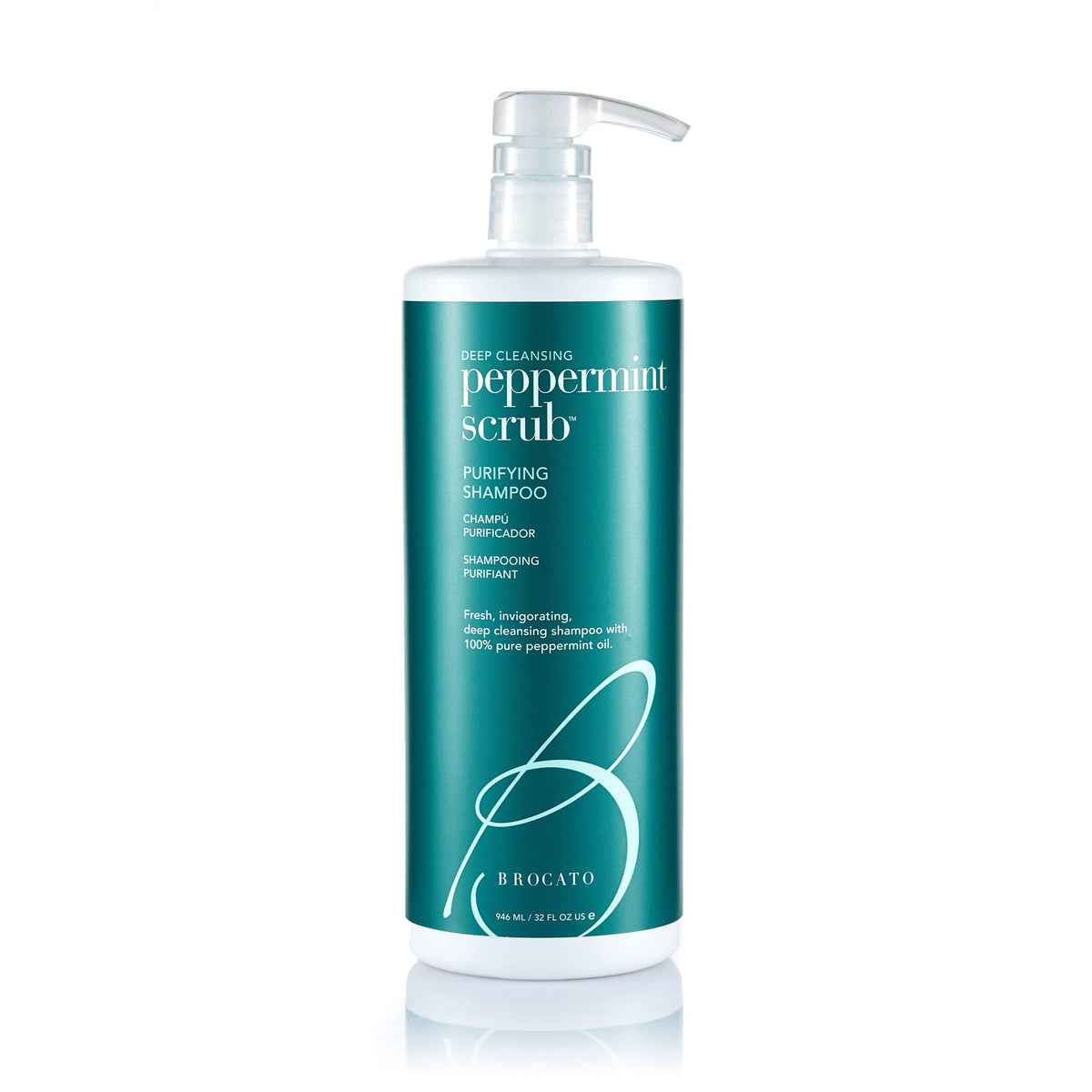 Brocato bottle front view showing product clarity and size benefit