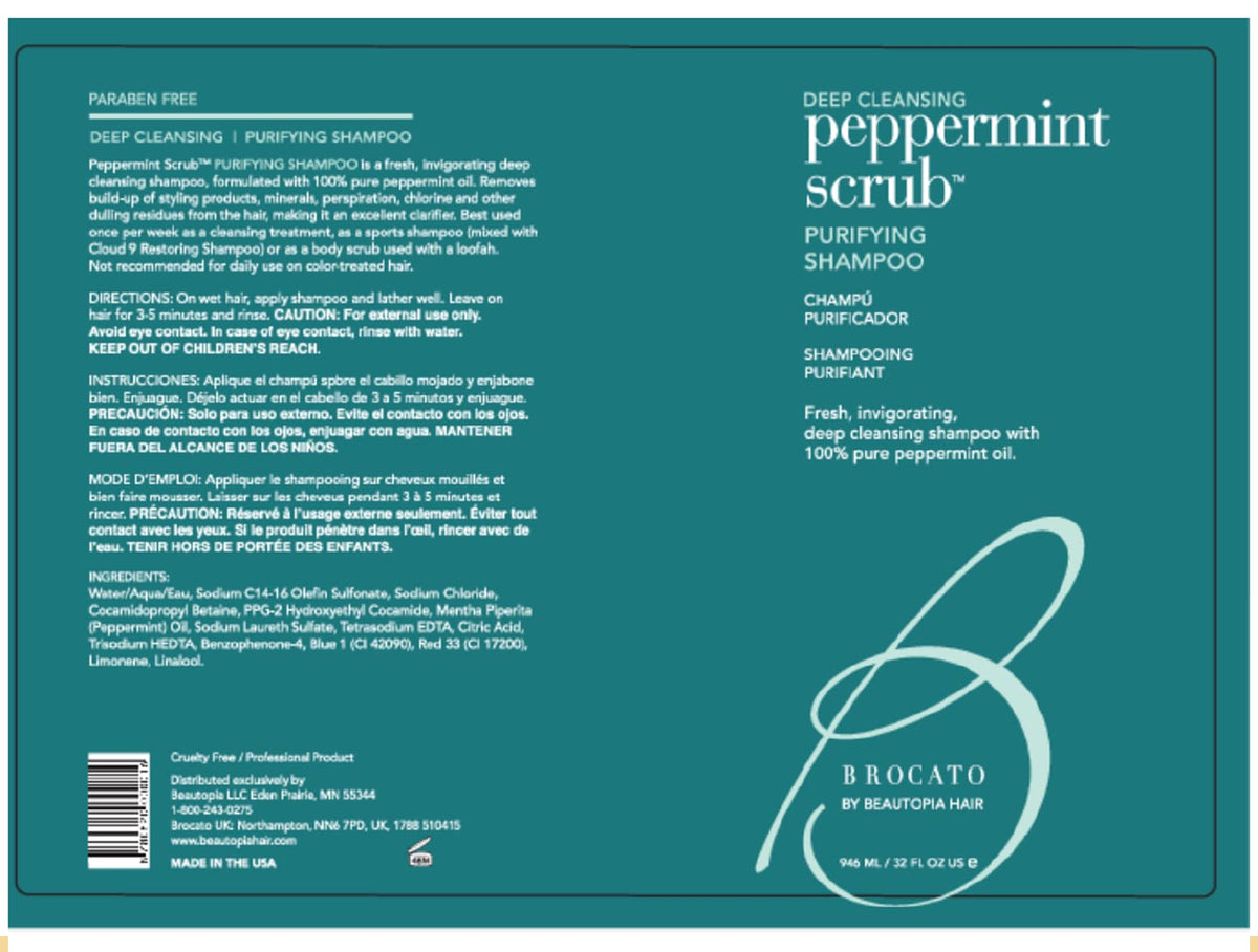 Brocato peppermint scrub texture close-up showing exfoliant clarity