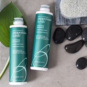 Brocato bottle on bathroom shelf showing stylish, clean-beauty appeal