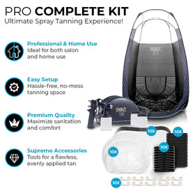 Existing Beauty disposable supplies layout with pads and garments for hygienic client comfort